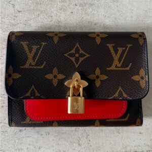 Louis Vuitton Portefeuille Flower Compact Monogram Wallet Coquelicot